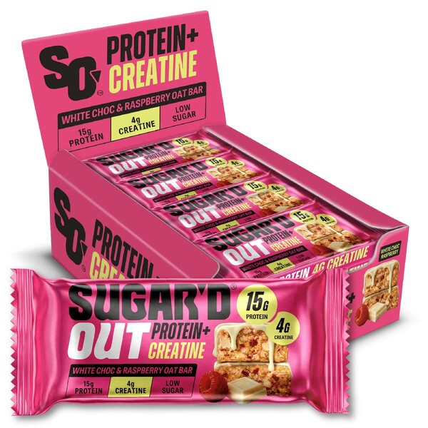 Sugar'd Out Protein + Creatine Bar - White Choc & Raspberry