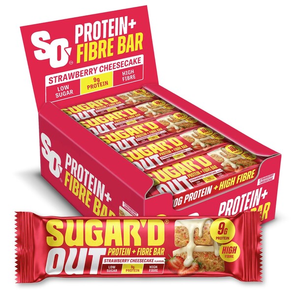Sugar'd Out Protein + Fibre Bar - Strawberry Cheesecake