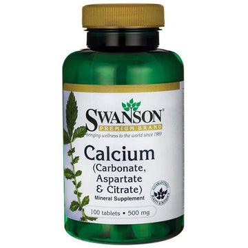 Swanson  Calcium (Carbonate, Aspartate & Citrate), 500mg