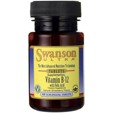 Swanson  Vitamin B-12 with Folic Acid, 1000mcg Sublingual
