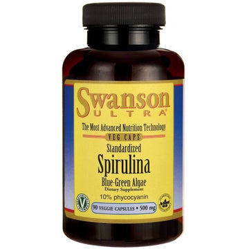 Swanson  Spirulina Blue-Green Algae 10% Phycocyanin, 500mg