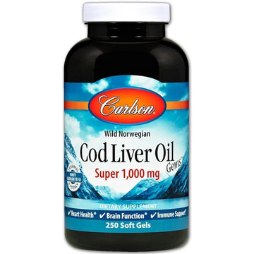Carlson Labs  Wild Norwegian Cod Liver Oil Gems, 1000mg