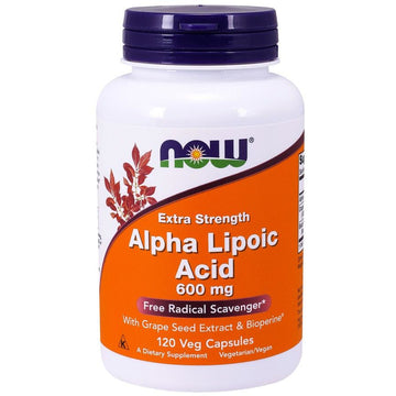 NOW Foods  Alpha Lipoic Acid with Grape Seed Extract & Bioperine, 600mg