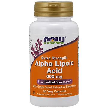 NOW Foods  Alpha Lipoic Acid with Grape Seed Extract & Bioperine, 600mg