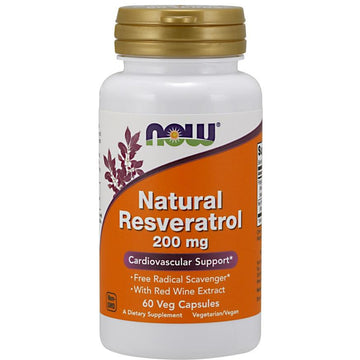 NOW Foods  Natural Resveratrol with Red Wine Extract, 200mg