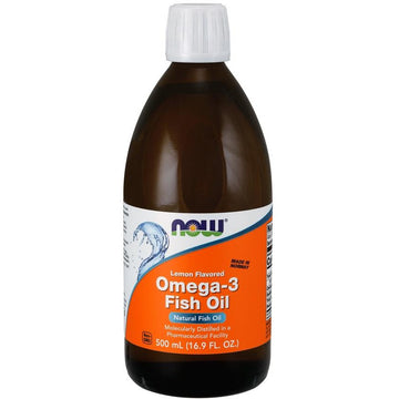 NOW Foods  Omega-3 Fish Oil Liquid,  Lemon