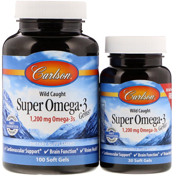 Carlson Labs  Wild Caught Super Omega-3 Gems, 1200mg