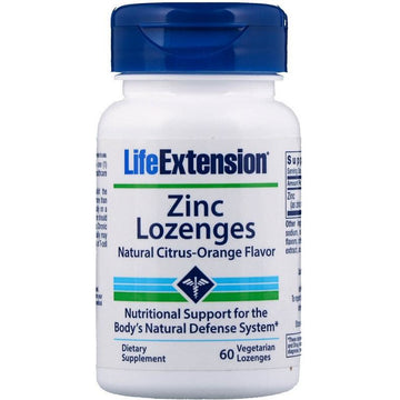 Life Extension  Zinc Lozenges, Natural Citrus-Orange