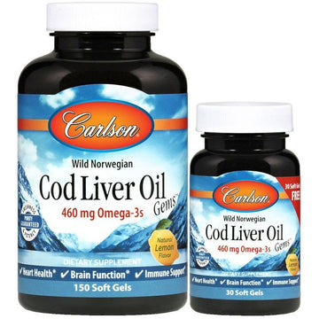 Carlson Labs  Wild Norwegian Cod Liver Oil Gems, 460mg