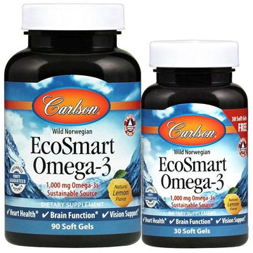Carlson Labs  EcoSmart Omega-3, Natural Lemon